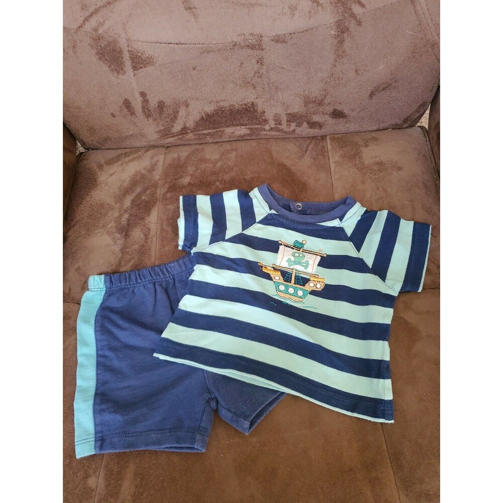 Boy's 6 month absorba sailboat pirate short set